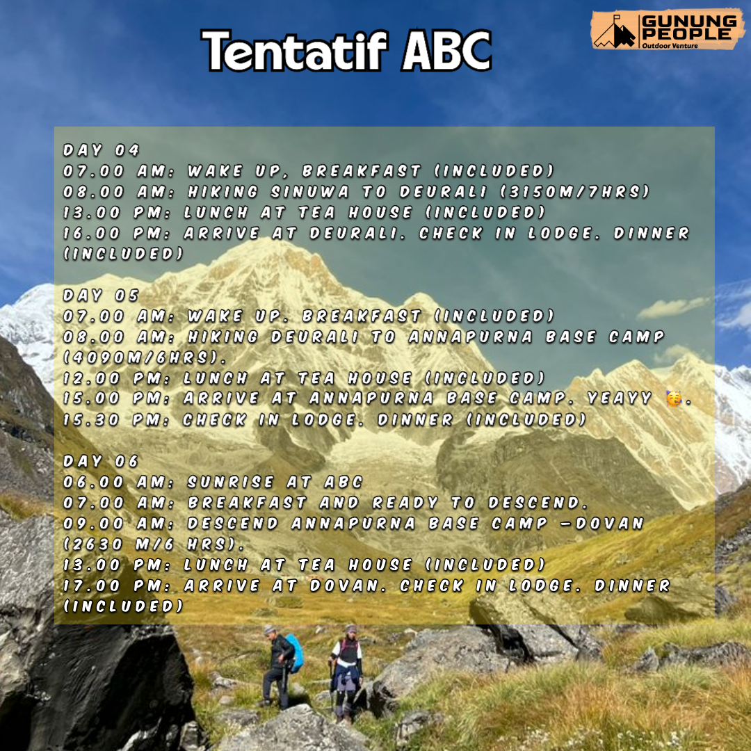 Annapurna Base Camp (4130M)+Machhapuchhre Base Camp (3700M)