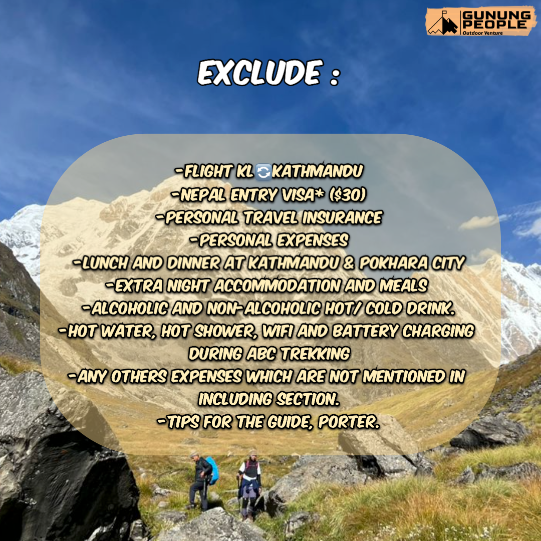 Annapurna Base Camp (4130M)+Machhapuchhre Base Camp (3700M)